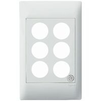 Excel Life - Medical - Common plate - Grid & plate - antimicrobial & chemical resistant 6 gang white