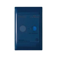 Excel Life - Medical - Common plate - RCD plate 10mA - with power available - antimicrobial & chemical resistant RCD switch with circuit ID - blue