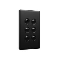Excel Life 16A 2 Way Single Pole Double Throw Vertical Rocker Switch 6 Gang Matt Black