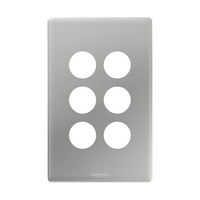 Excel Life Switch Coverplate 6 Gang Matt Silver