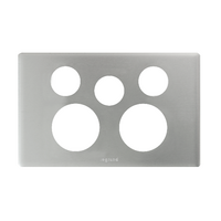 Excel Life Horizontal Double Powerpoint Coverplate with Extra Function Hole Matt Silver