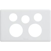 Excel Life Horizontal Double Powerpoint Coverplate with Extra Function Hole Gloss White