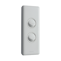 Excel Life 16AX Architrave Switch 2 Gang Gloss White