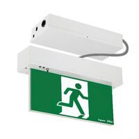 Edgelight LED Exit Sign - single sided running man straight with lithium battery