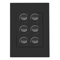 HPM VIVO 10A 6 Gang Vertical Rocker Switch Dark Grey