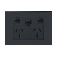 HPM VIVO 10A Horizontal Double Power Point with Switch Dark Grey