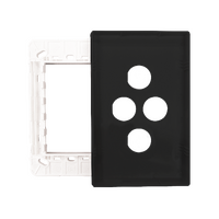Excel Life Smart Grid & Plate for 2  Smart Switches / Dimmers and 1 Wireless Master Switch / Blind Switch Matt Black