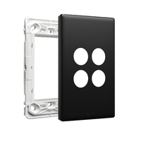 Excel Life Smart Grid & Plate for 2 Wireless Master Switch or Blind Switch Matt Black