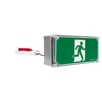 Galaxy Freezer Weatherproof LED Exit Sign with Remote Gear 24m - Single Sided Running Man STRAIGHT