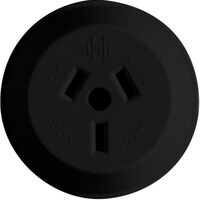 HPM 10A 3 Flat Pins Plug Base Black