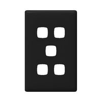 Linea - Coverplate 5 gang black