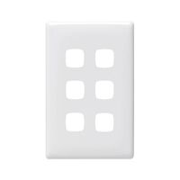 Linea - Grid & plate only 6 gang white