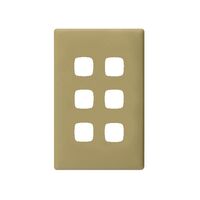 Linea Coverplate 6 gang 5 oclock olive