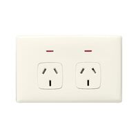 Linea Horizontal double powerpoint 2 gang 10A 240V a.c. autoswitch cream
