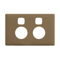 Linea Powerpoint coverplate 2 gang with extra safety ninja khaki