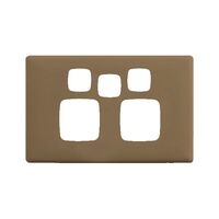 Linea - Powerpoint coverplate 2 gang with extra hole ninja khaki