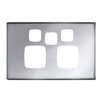 Linea - Powerpoint coverplate 2 gang with extra hole matt silver
