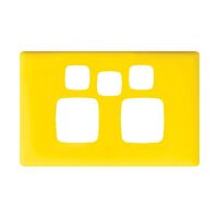 Linea Powerpoint coverplate 2 gang with extra hole sunshine