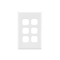 Excel - Switch coverplate 6 gang white