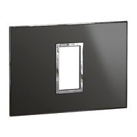 ARTEOR Square 1 Module Horizontal Coverplate Reflective Black