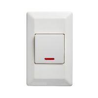 Como - Vertical switch 1 gang 15A 240V a.c. with neon white