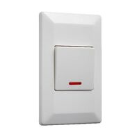 Como - Vertical switch 1 gang 15A 240V a.c. with neon white