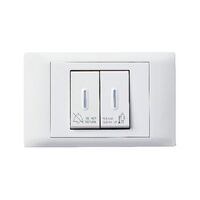 Excel Life - Common plate - Electronic device guest room call control 2 gang 6A 240V a.c. white
