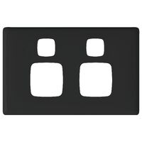 Linea - Powerpoint coverplate 2 gang black