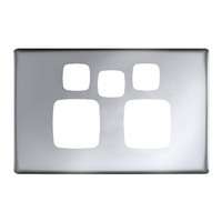 Linea - Powerpoint coverplate 2 gang with extra hole matt silver