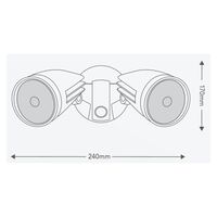 HPM SIKA 25W 2200lm LED Cool White Twin Floodlight Black