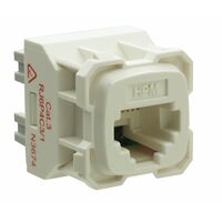 HPM Cat3 RJ11 Phone Mechanism Socket White