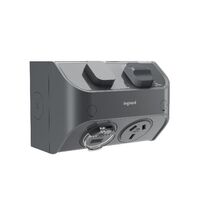 AQUA Life 10A Weatherproof Surface Mount Single Powerpoint with USB Type A and C Cement Grey