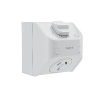 AQUA Life 10A IP53 Weatherproof Compact Surface Mount Single Powerpoint Limestone Grey