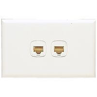 Excel - Phone outlet RJ12 2 gang Cat3 white