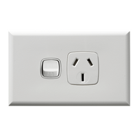 Excel - Single powerpoint 1 gang double pole 10A 240V a.c. white