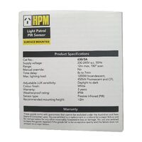 HPM PIR 180° Wall Mount Auto Motion Sensor White
