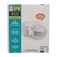 HPM PIR 180° Wall Mount Auto Motion Sensor White