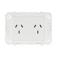 Arteor 770 series - Horizontal double powerpoint autoswitch 2 gang 10A 240V a.c. white