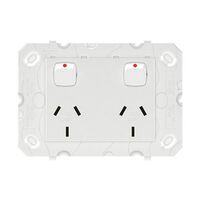 Arteor 770 series - Horizontal double powerpoint 2 gang 10A 240V a.c. white
