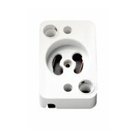 Fluorescent accessory lamp holder - Starter socket - White fluorescent 7/32 diagonal holes screwed terminal