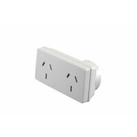 HPM 10A Left Hand Slimline Double Adaptor White