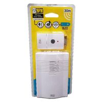 HPM Battery Operated Wireless Door Chime 30m Range White