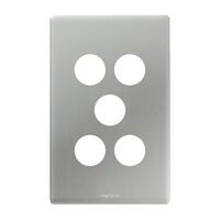 Excel Life Switch Coverplate 5 Gang Matt Silver