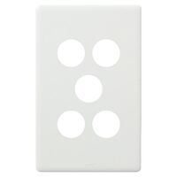 Excel Life Switch Coverplate 5 Gang Gloss White