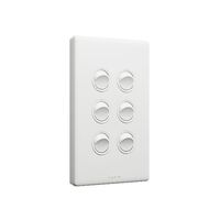 Excel Life 16A 2 Way Single Pole Double Throw Vertical Rocker Switch 6 Gang Matt White