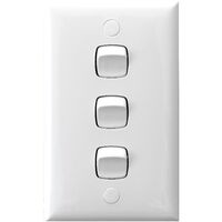 HPM Standard 10A 3 Gang Single Pole Double Throw Vertical Switch White