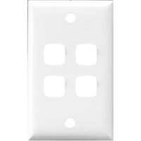 HPM Standard 4 Gang Rectangle Switch Cover Plate White