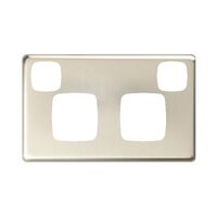 Excel - Double powerpoint coverplate 2 gang stainless steel