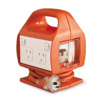 HPM Electrosafe 4 Outlet 10A Portable Powercentre with RCBO Protection Orange