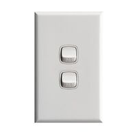 Excel - Vertical Rocker Switch - Single Pole Double Throw - 2 Gang 10A - White